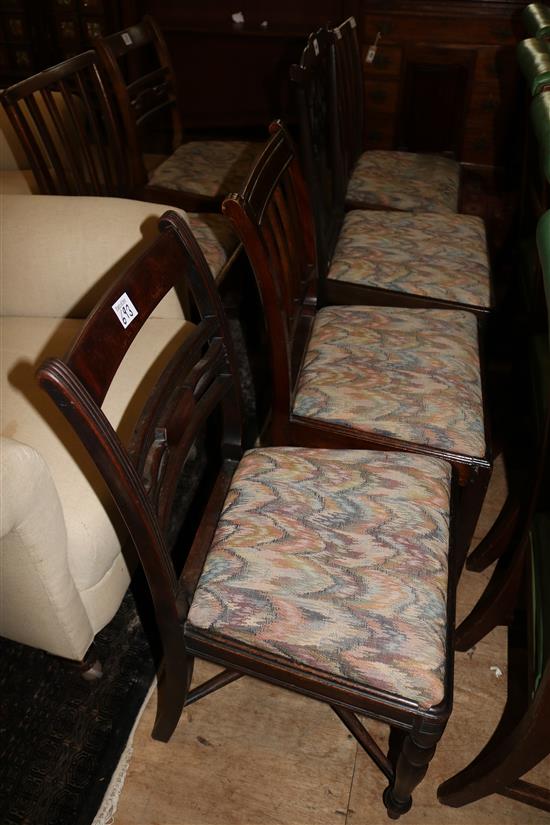 Pair of 19th century mahogany single dining chairs & 4 other chairs